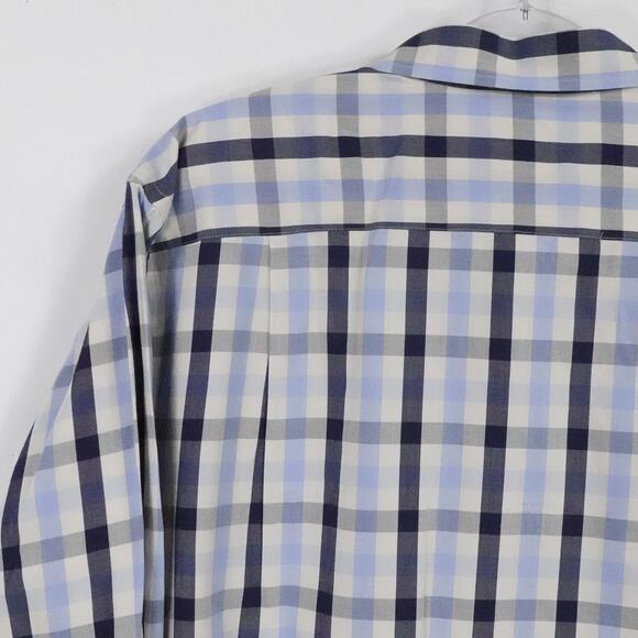 Fish‎ Hippie Shirt Mens 2XL Blue Gray Plaid Solace Collection Office Business - Picture 9 of 16